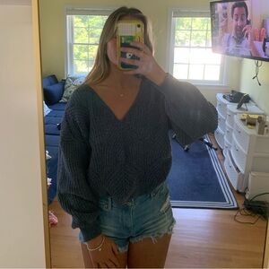 Pink Rose Cropped Sweater